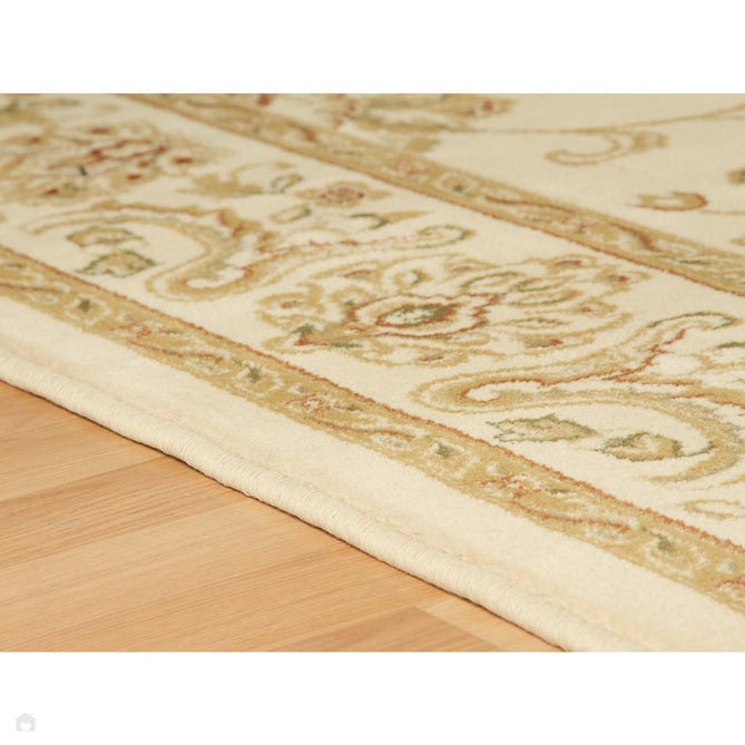 Kendra 2330 X Traditional Persian Classic Floral Vine Bordered Durable Easy-Care Low Profile Short Pile Cream Round Rug-Melrose-Rug Love - The Most Loved Rug Store