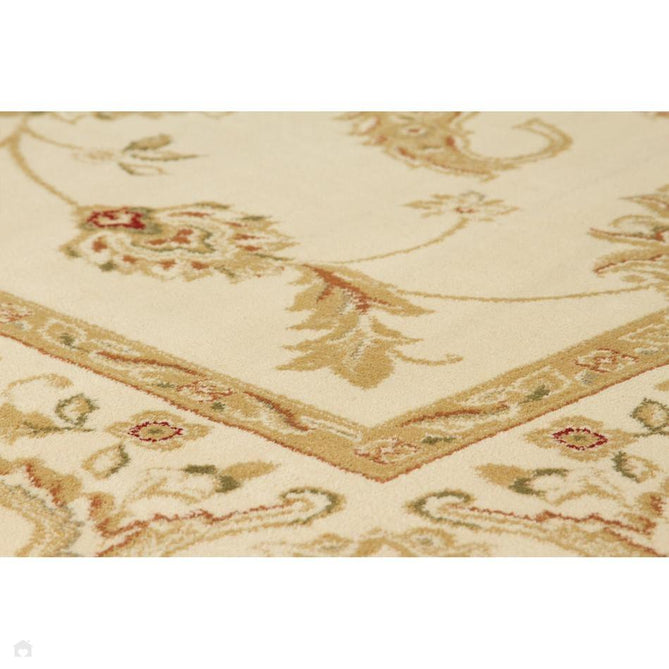Kendra 2330 X Traditional Persian Classic Floral Vine Bordered Durable Easy-Care Low Profile Short Pile Cream Round Rug-Melrose-Rug Love - The Most Loved Rug Store