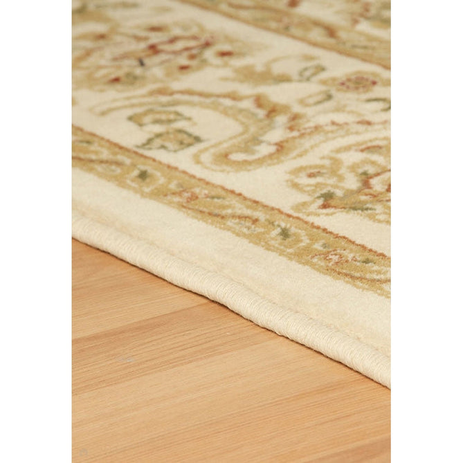 Kendra 2330 X Traditional Persian Classic Floral Vine Bordered Durable Easy-Care Low Profile Short Pile Ivory/Beige Rug-Melrose-Rug Love - The Most Loved Rug Store
