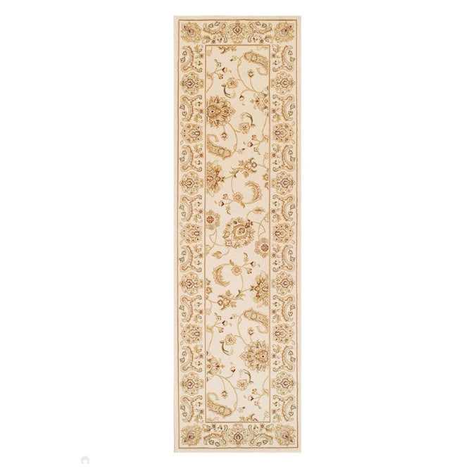 Kendra 2330 X Traditional Persian Classic Floral Vine Bordered Durable Easy-Care Low Profile Short Pile Ivory/Beige Rug-Melrose-Rug Love - The Most Loved Rug Store