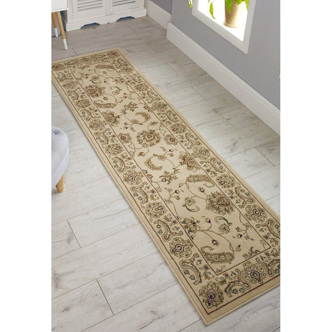 Kendra 2330 X Traditional Persian Classic Floral Vine Bordered Durable Easy-Care Low Profile Short Pile Ivory/Beige Rug-Melrose-Rug Love - The Most Loved Rug Store