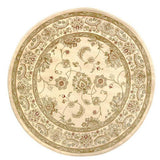 Kendra 2330 X Traditional Persian Classic Floral Vine Bordered Stain-Resistant Cream Round Rug