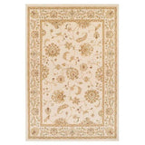 Kendra 2330 X Traditional Persian Classic Floral Vine Bordered Stain-Resistant Cream Rug