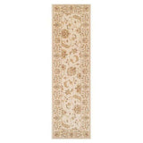 Kendra 2330 X Traditional Persian Classic Floral Vine Bordered Stain-Resistant Cream Runner