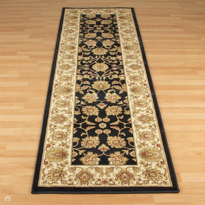 Kendra 3330 B Traditional Persian Classic Floral Vine Bordered Durable Easy-Care Low Profile Short Pile Navy Blue Runner-Oriental Weavers-Rug Love - The Most Loved Rug Store