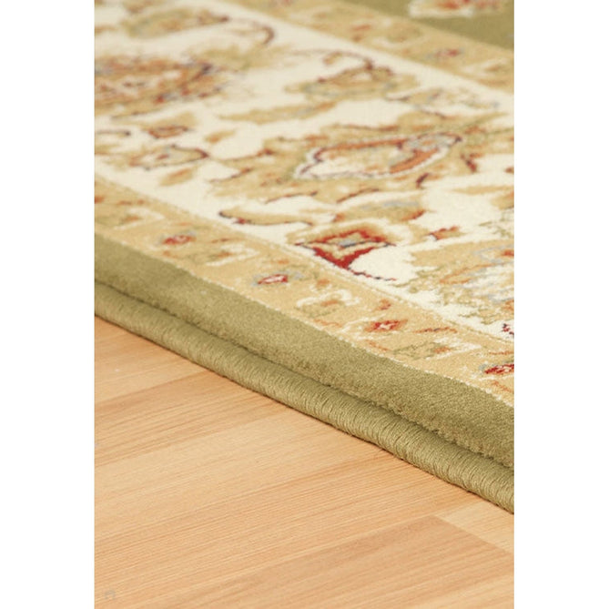 Kendra 3330 G Traditional Persian Classic Floral Vine Bordered Durable Easy-Care Low Profile Short Pile Green Runner-Oriental Weavers-Rug Love - The Most Loved Rug Store