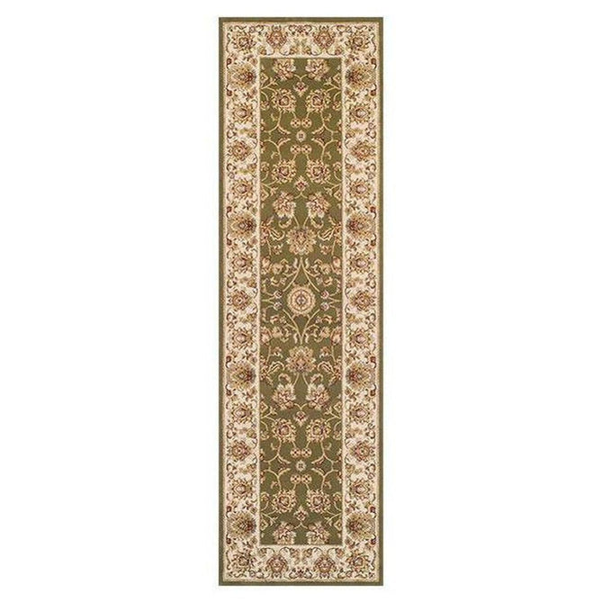 Kendra 3330 G Traditional Persian Classic Floral Vine Bordered Durable Easy-Care Low Profile Short Pile Green Runner-Oriental Weavers-Rug Love - The Most Loved Rug Store