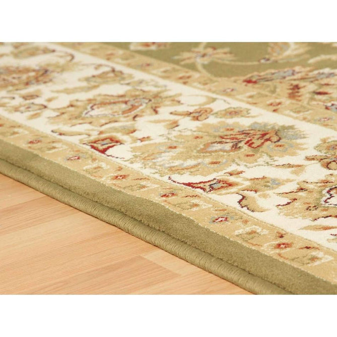 Kendra 3330 G Traditional Persian Classic Floral Vine Bordered Durable Easy-Care Low Profile Short Pile Green/Sand/Cream Rug-Oriental Weavers-Rug Love - The Most Loved Rug Store