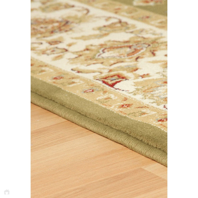 Kendra 3330 G Traditional Persian Classic Floral Vine Bordered Durable Easy-Care Low Profile Short Pile Green/Sand/Cream Rug-Oriental Weavers-Rug Love - The Most Loved Rug Store