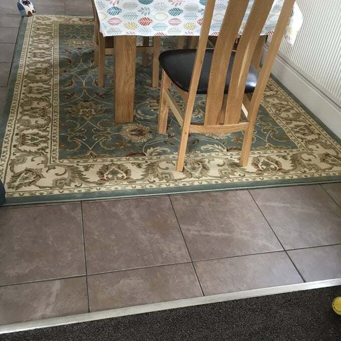 Kendra 45 L Traditional Persian Classic Floral Vine Bordered Durable Easy-Care Low Profile Short Pile Aqua Green Turquoise Duck Egg Rug-Oriental Weavers-Rug Love - The Most Loved Rug Store