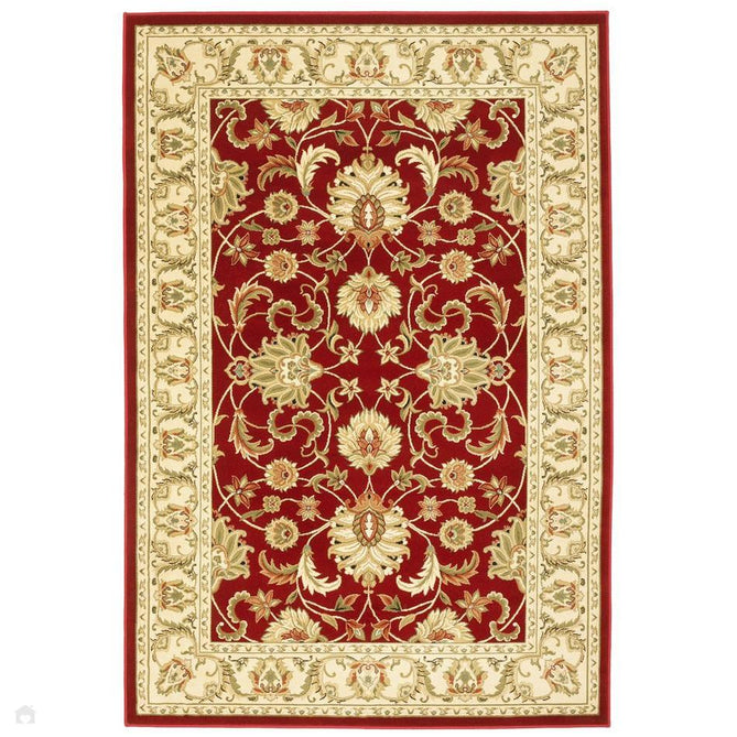 Kendra 45 M Traditional Persian Classic Floral Vine Bordered Durable Easy-Care Low Profile Short Pile Red/Beige/Sand/Multi Rug-Melrose-Rug Love - The Most Loved Rug Store