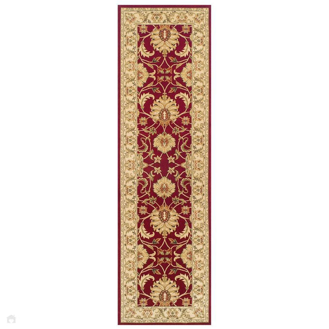 Kendra 45 M Traditional Persian Classic Floral Vine Bordered Durable Easy-Care Low Profile Short Pile Red/Beige/Sand/Multi Rug-Melrose-Rug Love - The Most Loved Rug Store