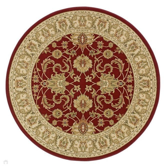 Kendra 45 M Traditional Persian Classic Floral Vine Bordered Durable Easy-Care Low Profile Short Pile Red/Beige/Sand/Multi Rug-Oriental Weavers-Rug Love - The Most Loved Rug Store