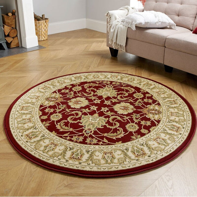 Kendra 45 M Traditional Persian Classic Floral Vine Bordered Durable Easy-Care Low Profile Short Pile Red/Beige/Sand/Multi Rug-Oriental Weavers-Rug Love - The Most Loved Rug Store