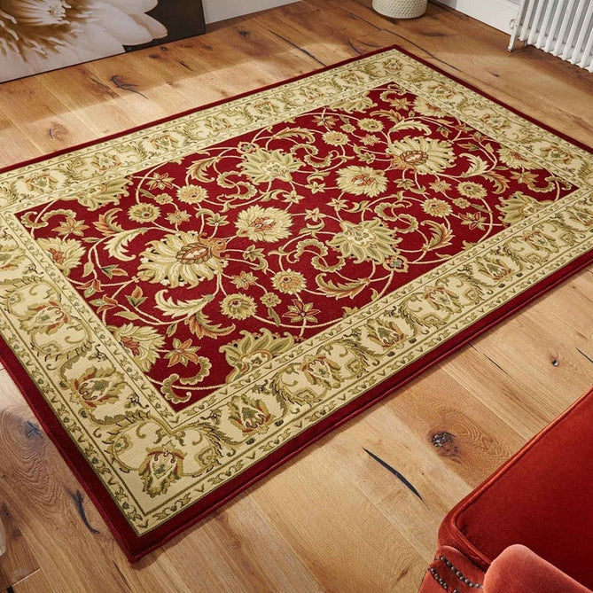 Kendra 45 M Traditional Persian Classic Floral Vine Bordered Durable Easy-Care Low Profile Short Pile Red/Beige/Sand/Multi Rug-Oriental Weavers-Rug Love - The Most Loved Rug Store