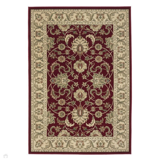 Kendra 45 M Traditional Persian Classic Floral Vine Bordered Durable Easy-Care Low Profile Short Pile Red/Beige/Sand/Multi Rug-Oriental Weavers-Rug Love - The Most Loved Rug Store
