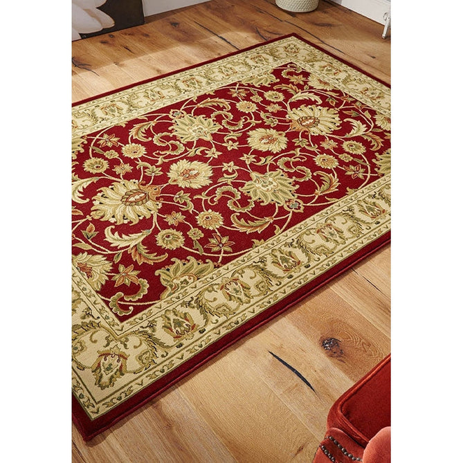 Kendra 45 M Traditional Persian Classic Floral Vine Bordered Durable Easy-Care Low Profile Short Pile Red/Beige/Sand/Multi Rug-Oriental Weavers-Rug Love - The Most Loved Rug Store