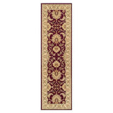 Kendra 45 M Traditional Persian Classic Floral Vine Bordered Stain-Resistant Red Runner