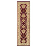 Kendra 45 M Traditional Persian Classic Floral Vine Bordered Stain-Resistant Red Runner