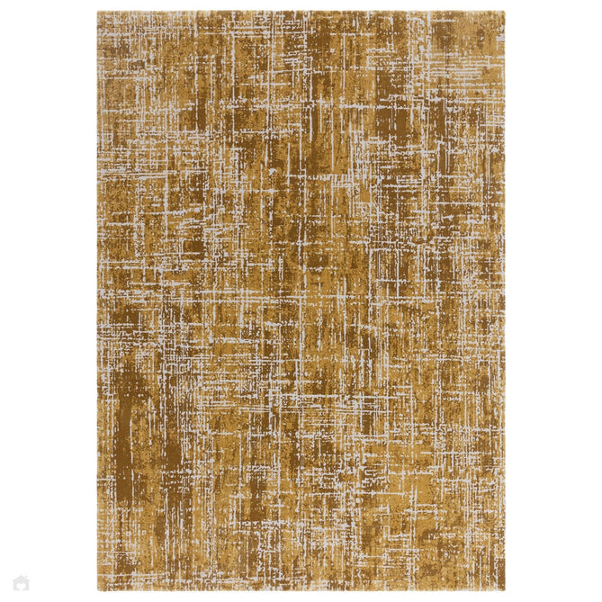 Kuza Abstract Modern Distressed Shimmer Hi-Lo Textured Soft Velvety Touch High-Density Durable Easy-Care Short Pile Gold/Cream/Light Grey Rug-Asiatic Carpets-Rug Love - The Most Loved Rug Store