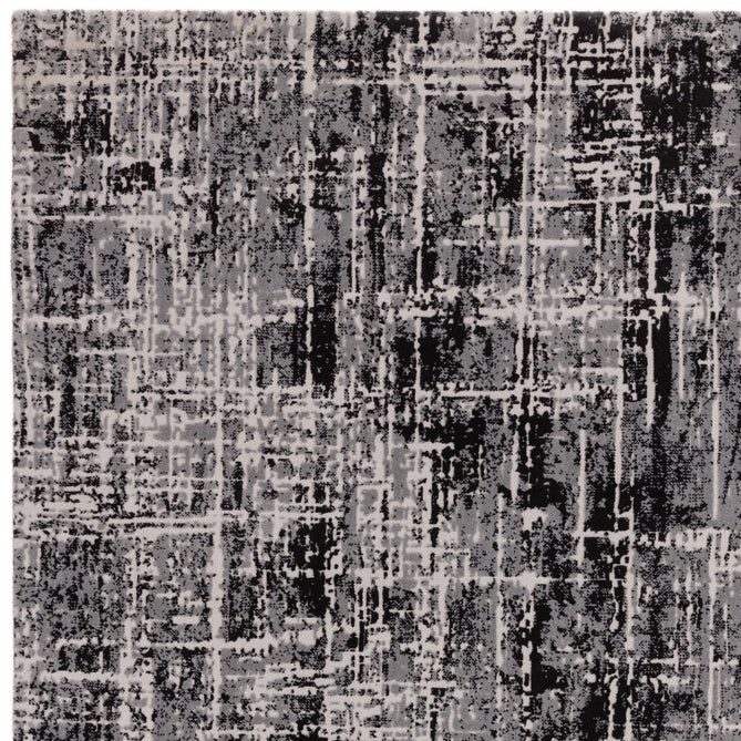 Kuza Abstract Modern Distressed Shimmer Hi-Lo Textured Soft Velvety Touch High-Density Durable Easy-Care Short Pile Light Grey/Black/Cream Rug-Asiatic Carpets-Rug Love - The Most Loved Rug Store