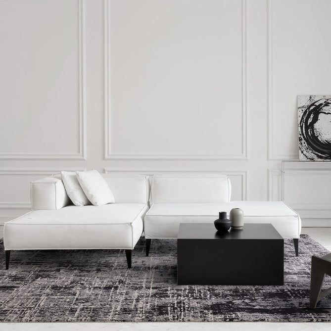 Kuza Abstract Modern Distressed Shimmer Hi-Lo Textured Soft Velvety Touch High-Density Durable Easy-Care Short Pile Light Grey/Black/Cream Rug-Asiatic Carpets-Rug Love - The Most Loved Rug Store