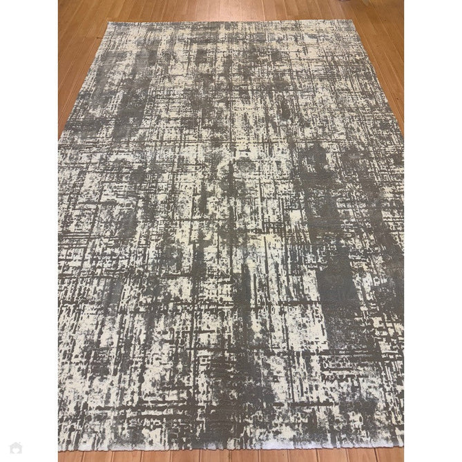 Kuza Abstract Modern Distressed Shimmer Hi-Lo Textured Soft Velvety Touch High-Density Durable Easy-Care Short Pile Mid Grey/Cream/Light Grey Rug-Asiatic Carpets-Rug Love - The Most Loved Rug Store