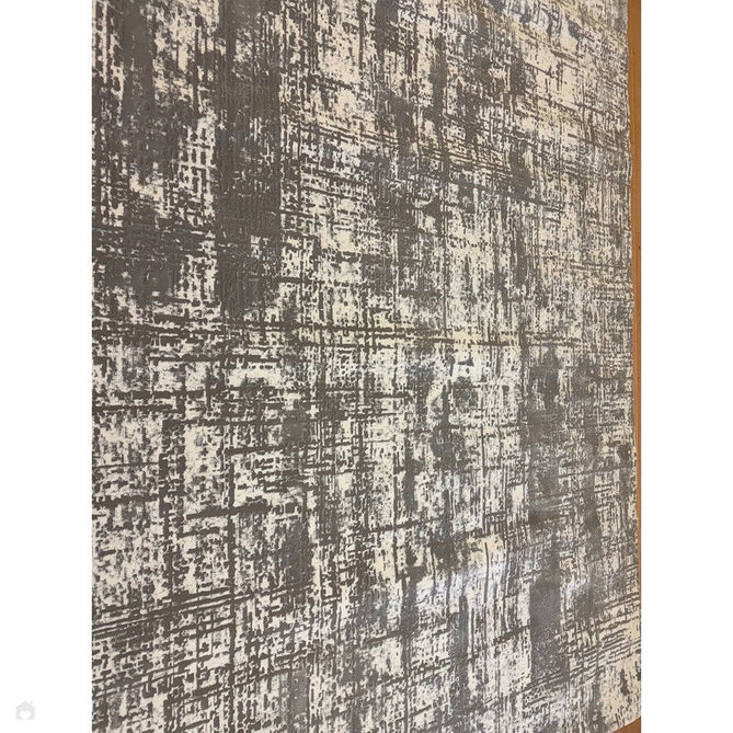 Kuza Abstract Modern Distressed Shimmer Hi-Lo Textured Soft Velvety Touch High-Density Durable Easy-Care Short Pile Mid Grey/Cream/Light Grey Rug-Asiatic Carpets-Rug Love - The Most Loved Rug Store