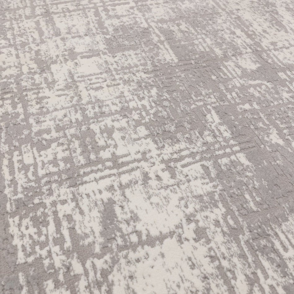On Sale Kuza Abstract Modern Distressed Textured Soft-Touch Mid Grey ...