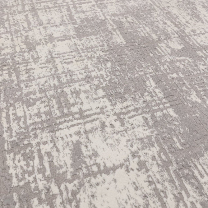 Kuza Abstract Modern Distressed Shimmer Hi-Lo Textured Soft Velvety Touch High-Density Durable Easy-Care Short Pile Mid Grey/Cream/Light Grey Rug-Asiatic Carpets-Rug Love - The Most Loved Rug Store