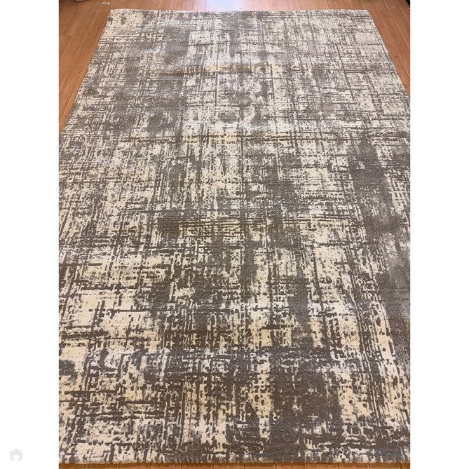Kuza Abstract Modern Distressed Shimmer Hi-Lo Textured Soft Velvety Touch High-Density Durable Easy-Care Short Pile Mid Grey/Cream/Light Grey Rug-Asiatic Carpets-Rug Love - The Most Loved Rug Store