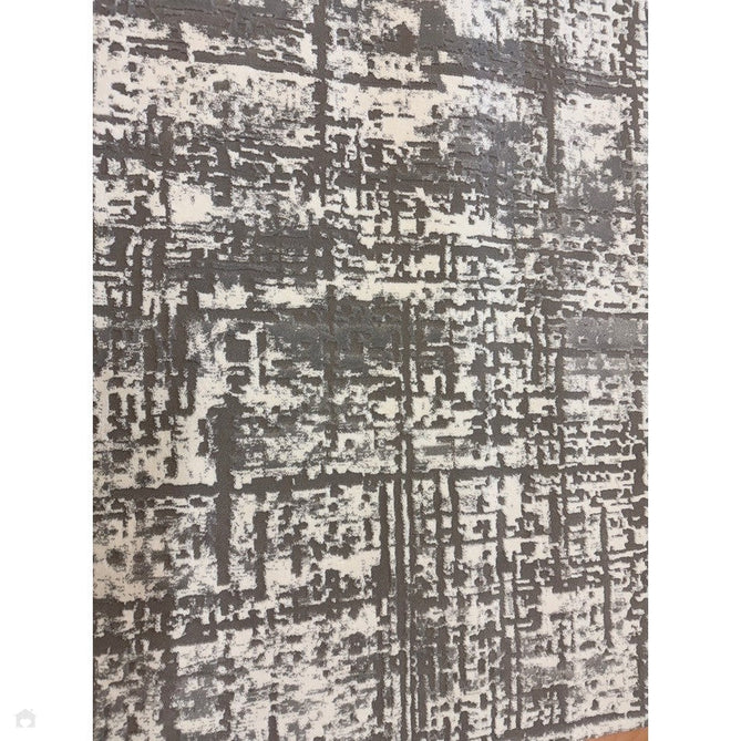 Kuza Abstract Modern Distressed Shimmer Hi-Lo Textured Soft Velvety Touch High-Density Durable Easy-Care Short Pile Mid Grey/Cream/Light Grey Rug-Asiatic Carpets-Rug Love - The Most Loved Rug Store