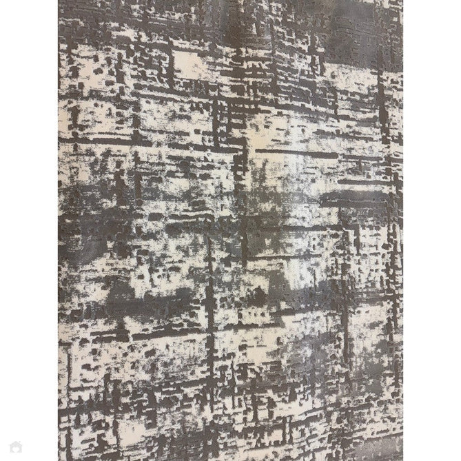 Kuza Abstract Modern Distressed Shimmer Hi-Lo Textured Soft Velvety Touch High-Density Durable Easy-Care Short Pile Mid Grey/Cream/Light Grey Rug-Asiatic Carpets-Rug Love - The Most Loved Rug Store