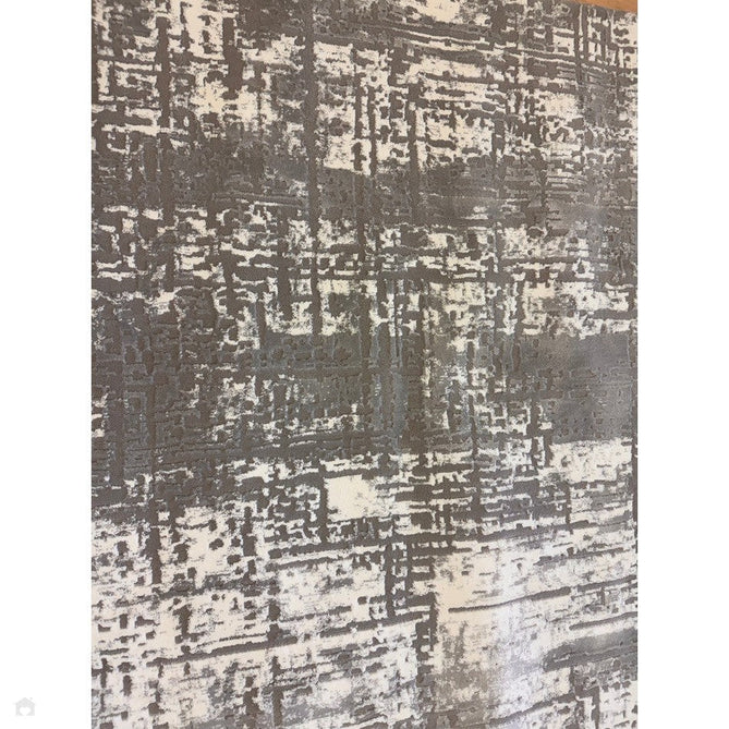 Kuza Abstract Modern Distressed Shimmer Hi-Lo Textured Soft Velvety Touch High-Density Durable Easy-Care Short Pile Mid Grey/Cream/Light Grey Rug-Asiatic Carpets-Rug Love - The Most Loved Rug Store