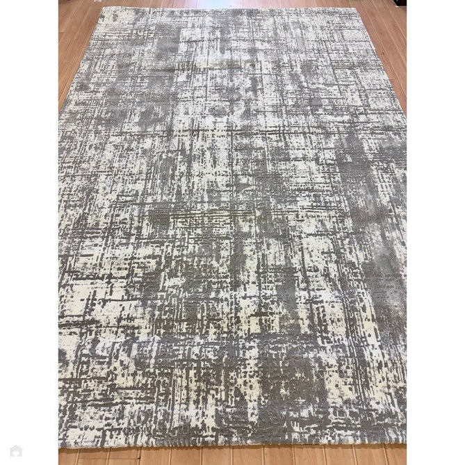 Kuza Abstract Modern Distressed Shimmer Hi-Lo Textured Soft Velvety Touch High-Density Durable Easy-Care Short Pile Mid Grey/Cream/Light Grey Rug-Asiatic Carpets-Rug Love - The Most Loved Rug Store