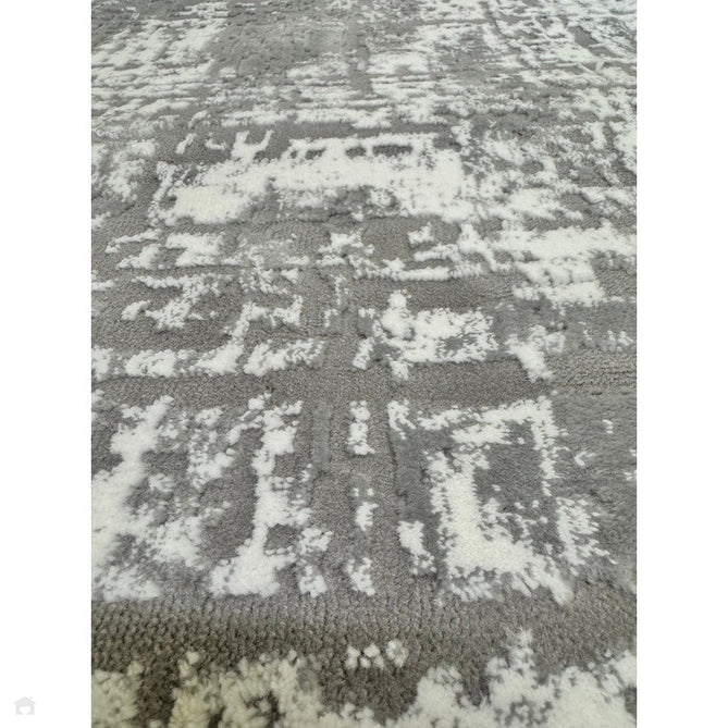 Kuza Abstract Modern Distressed Shimmer Hi-Lo Textured Soft Velvety Touch High-Density Durable Easy-Care Short Pile Mid Grey/Cream/Light Grey Rug-Asiatic Carpets-Rug Love - The Most Loved Rug Store