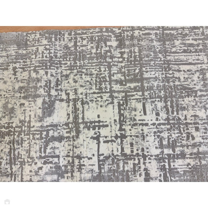 Kuza Abstract Modern Distressed Shimmer Hi-Lo Textured Soft Velvety Touch High-Density Durable Easy-Care Short Pile Mid Grey/Cream/Light Grey Rug-Asiatic Carpets-Rug Love - The Most Loved Rug Store