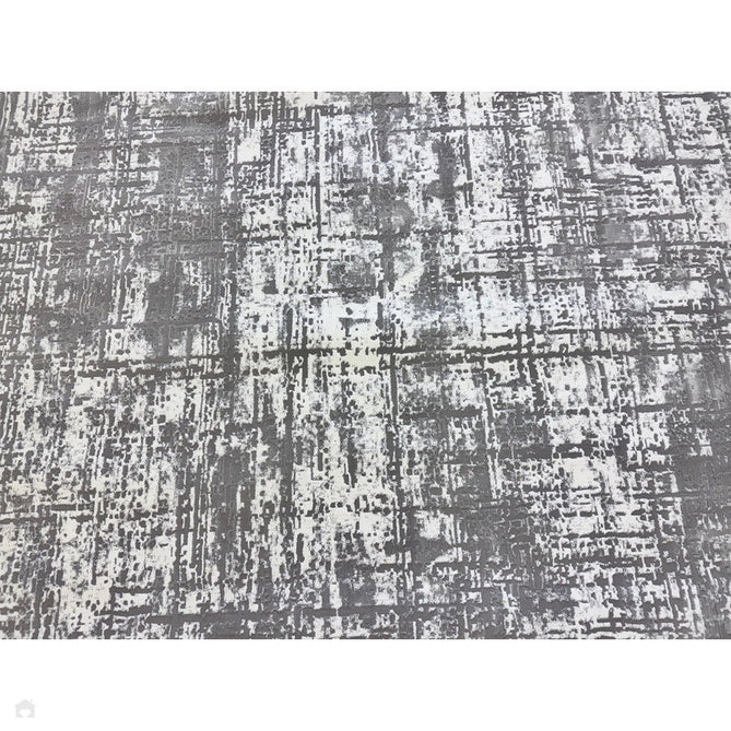 Kuza Abstract Modern Distressed Shimmer Hi-Lo Textured Soft Velvety Touch High-Density Durable Easy-Care Short Pile Mid Grey/Cream/Light Grey Rug-Asiatic Carpets-Rug Love - The Most Loved Rug Store