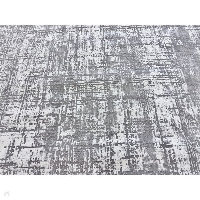 Kuza Abstract Modern Distressed Shimmer Hi-Lo Textured Soft Velvety Touch High-Density Durable Easy-Care Short Pile Mid Grey/Cream/Light Grey Rug-Asiatic Carpets-Rug Love - The Most Loved Rug Store