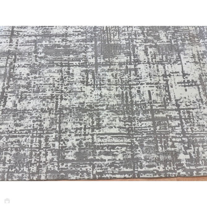 Kuza Abstract Modern Distressed Shimmer Hi-Lo Textured Soft Velvety Touch High-Density Durable Easy-Care Short Pile Mid Grey/Cream/Light Grey Rug-Asiatic Carpets-Rug Love - The Most Loved Rug Store