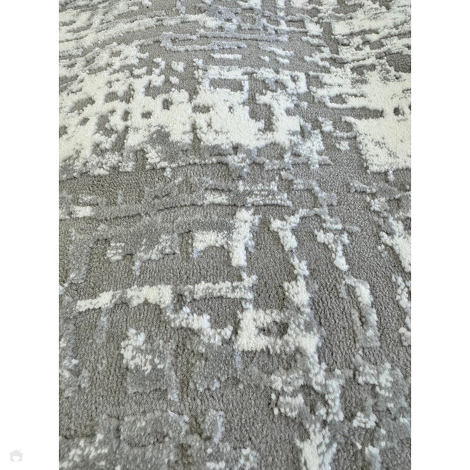 Kuza Abstract Modern Distressed Shimmer Hi-Lo Textured Soft Velvety Touch High-Density Durable Easy-Care Short Pile Mid Grey/Cream/Light Grey Rug-Asiatic Carpets-Rug Love - The Most Loved Rug Store