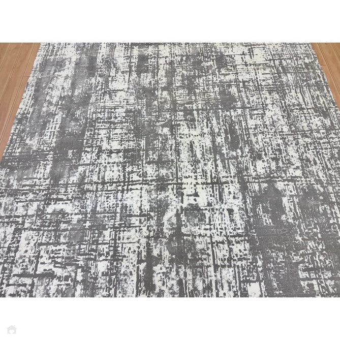 Kuza Abstract Modern Distressed Shimmer Hi-Lo Textured Soft Velvety Touch High-Density Durable Easy-Care Short Pile Mid Grey/Cream/Light Grey Rug-Asiatic Carpets-Rug Love - The Most Loved Rug Store