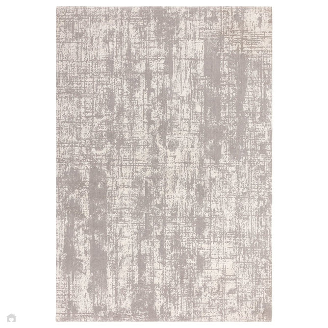 Kuza Abstract Modern Distressed Shimmer Hi-Lo Textured Soft Velvety Touch High-Density Durable Easy-Care Short Pile Mid Grey/Cream/Light Grey Rug-Asiatic Carpets-Rug Love - The Most Loved Rug Store