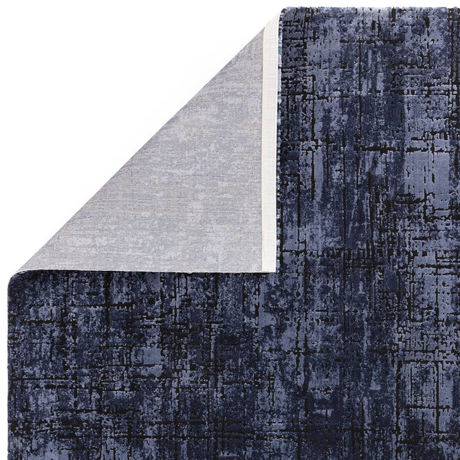 Kuza Abstract Modern Distressed Shimmer Hi-Lo Textured Soft Velvety Touch High-Density Durable Easy-Care Short Pile Navy/Light Grey Rug-Asiatic Carpets-Rug Love - The Most Loved Rug Store