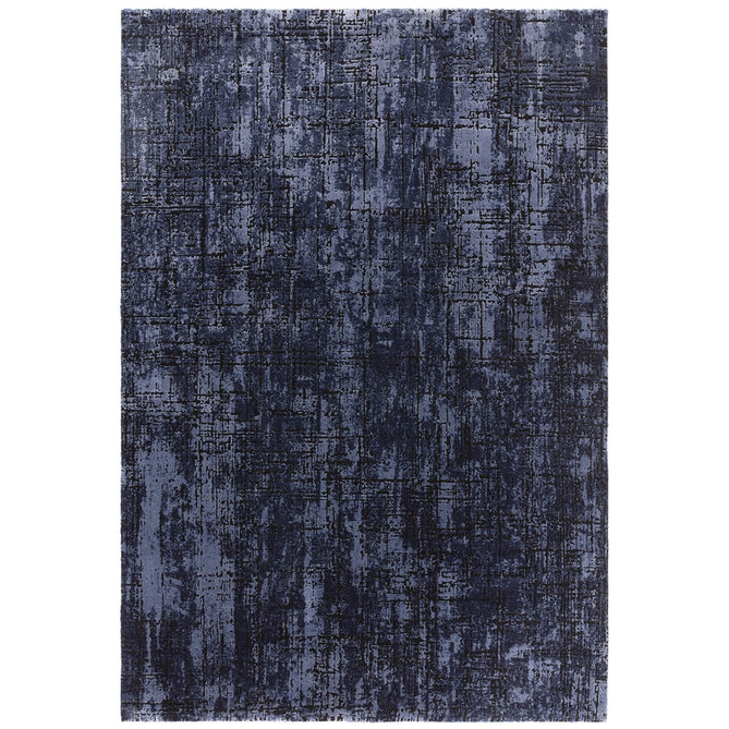 Kuza Abstract Modern Distressed Shimmer Hi-Lo Textured Soft Velvety Touch High-Density Durable Easy-Care Short Pile Navy/Light Grey Rug-Asiatic Carpets-Rug Love - The Most Loved Rug Store