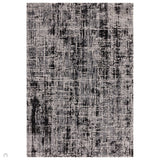 Kuza Abstract Modern Distressed Textured Soft-Touch Black /Light Grey Rug 120 x 170 cm