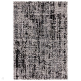 Kuza Abstract Modern Distressed Textured Soft-Touch Black /Light Grey Rug