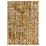 Kuza Abstract Modern Distressed Textured Soft-Touch Gold/Light Grey Rug