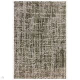 Kuza Abstract Modern Distressed Textured Soft-Touch Khaki/Light Grey Rug 160 x 230 cm