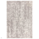 Kuza Abstract Modern Distressed Textured Soft-Touch Mid Grey/Light Grey Rug 200 x 290 cm